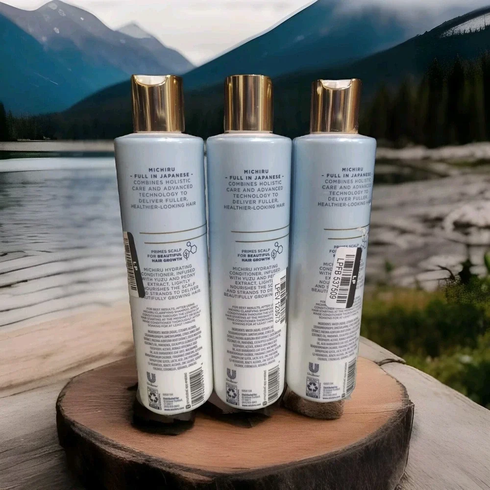 Michiru Silicone Free Hydrating Conditioner 9 fl oz w/ Yuzu & Peony Extract 3 PK